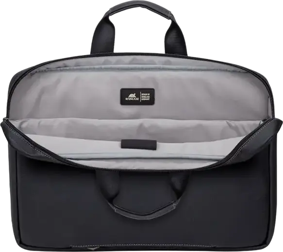 Geanta Laptop RivaCase Orly 8940-PU pentru laptopuri pana la 16 inch si tablete de 10.1 inch, Piele PU Neagra cu Curea de Trolley si Protectie