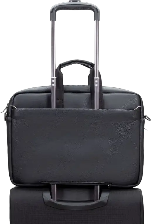 Geanta Laptop RivaCase Orly 8940-PU pentru laptopuri pana la 16 inch si tablete de 10.1 inch, Piele PU Neagra cu Curea de Trolley si Protectie