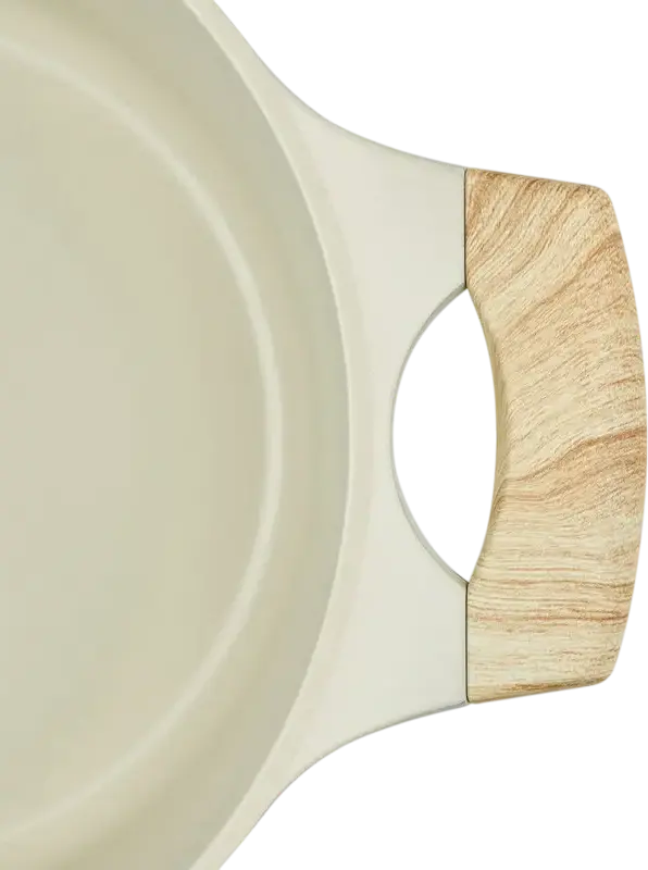 Cratiță Resto 93803 Ran Aluminiu 4.2L 24cm, Înveliș Non-Stick Pfluon, Bază Inducție, Capac Sticlă, Mânere Efect Lemn, Bej