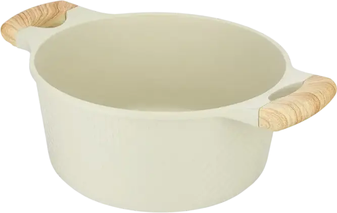 Cratiță Resto 93803 Ran Aluminiu 4.2L 24cm, Înveliș Non-Stick Pfluon, Bază Inducție, Capac Sticlă, Mânere Efect Lemn, Bej