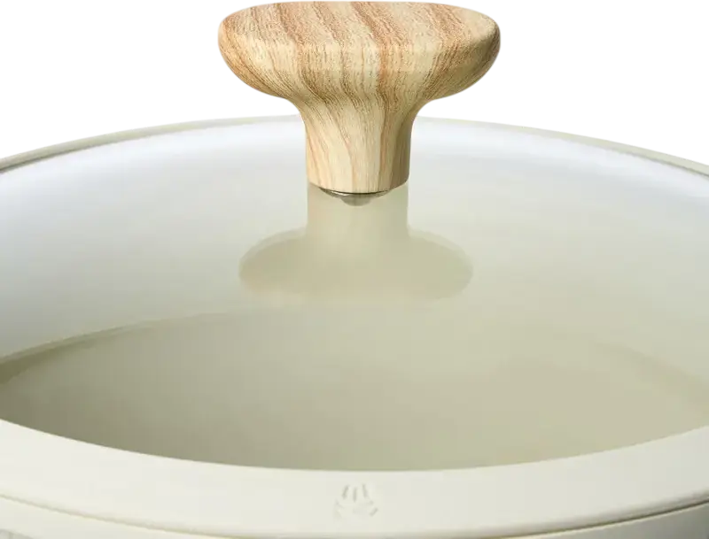 Cratiță Resto 93803 Ran Aluminiu 4.2L 24cm, Înveliș Non-Stick Pfluon, Bază Inducție, Capac Sticlă, Mânere Efect Lemn, Bej