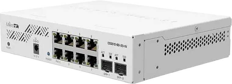 Comutator MikroTik CSS610-8G-2S+IN, Alb