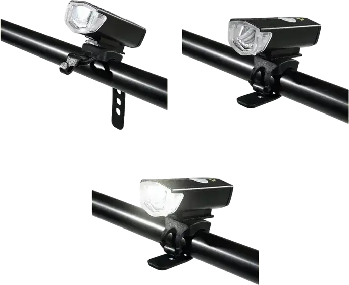 Newrban NEWMLIGHTKITUSBK Rechargeable LED Bike and E-Scooter Light Set, 300lm Front & 120lm Rear Lights, 3 Modes, IPX2 Water Resistant, Black