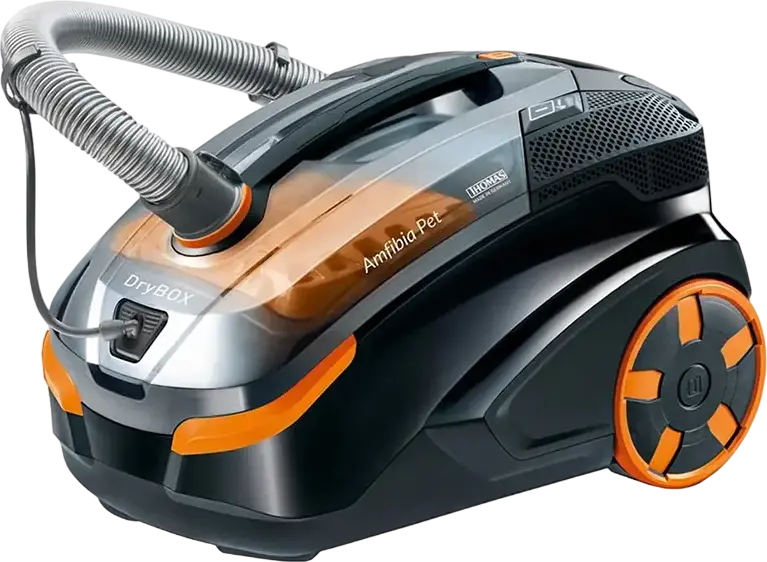 Thomas DryBOX Amfibia Pet Hybrid Wet & Dry Vacuum Cleaner, 1700W, HEPA Filter, Dual Cyclone & Water Filtration, Turbo Brush for Pet Hair, Black/Orange