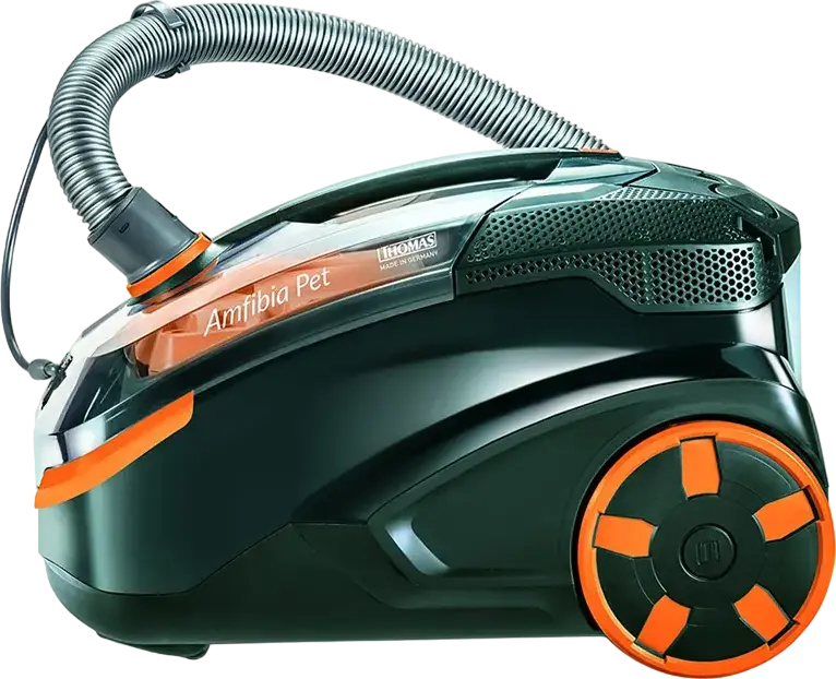 Thomas DryBOX Amfibia Pet Hybrid Wet & Dry Vacuum Cleaner, 1700W, HEPA Filter, Dual Cyclone & Water Filtration, Turbo Brush for Pet Hair, Black/Orange