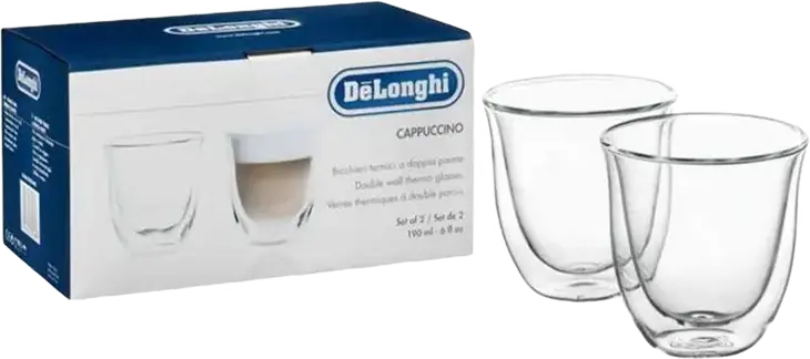 DeLonghi Set de pahare De'Longhi 190 ml 2 buc, Transparent