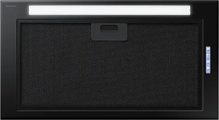 Samsung NK52FG454CM/UR Built-in Hood, 625 m3/h Extraction/Recirculation, Stainless Steel, Black, 3 Speed Settings, LED Lighting, 150mm Duct