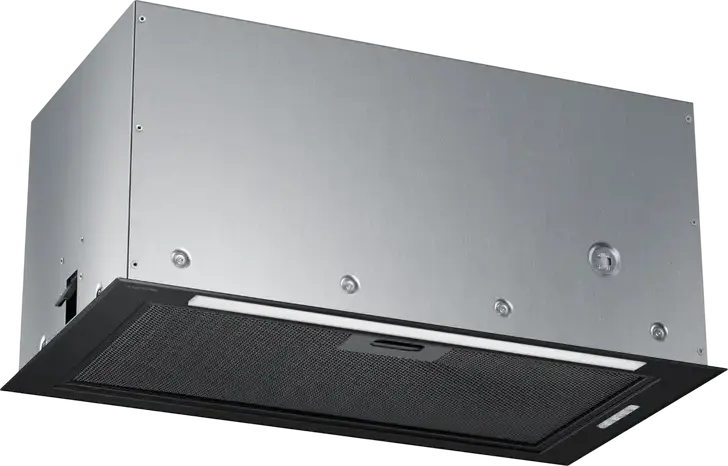 Samsung NK52FG454CM/UR Built-in Hood, 625 m3/h Extraction/Recirculation, Stainless Steel, Black, 3 Speed Settings, LED Lighting, 150mm Duct