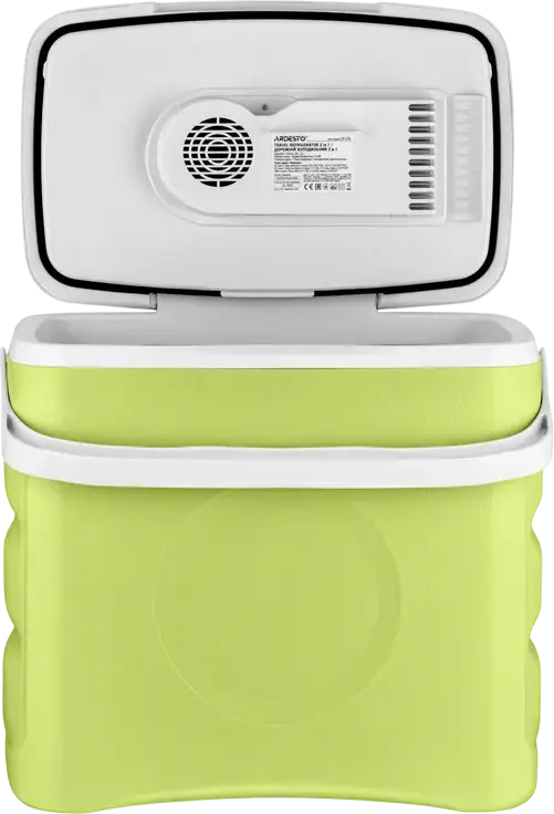 Ardesto CR-29L 2-in-1 Travel Refrigerator Cooler and Warmer, 29L Capacity, Peltier Technology, 12V/240V AC DC Power, A+++ Energy Class, Light Green