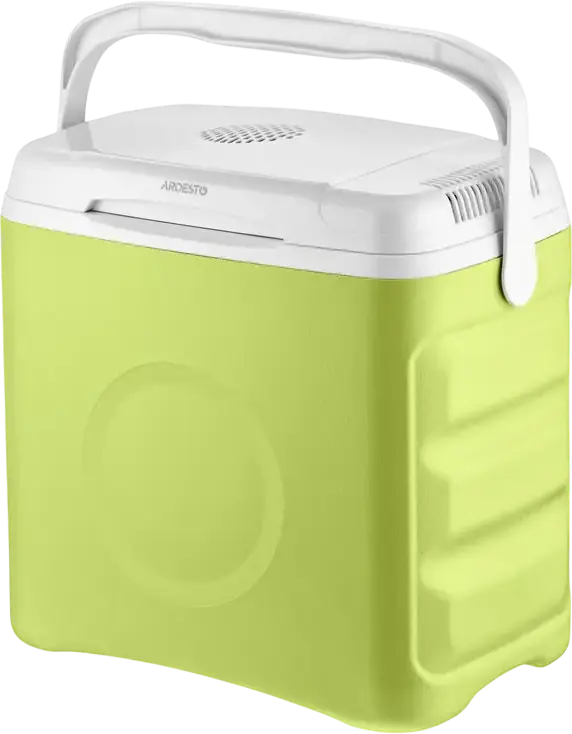 Ardesto CR-29L 2-in-1 Travel Refrigerator Cooler and Warmer, 29L Capacity, Peltier Technology, 12V/240V AC DC Power, A+++ Energy Class, Light Green