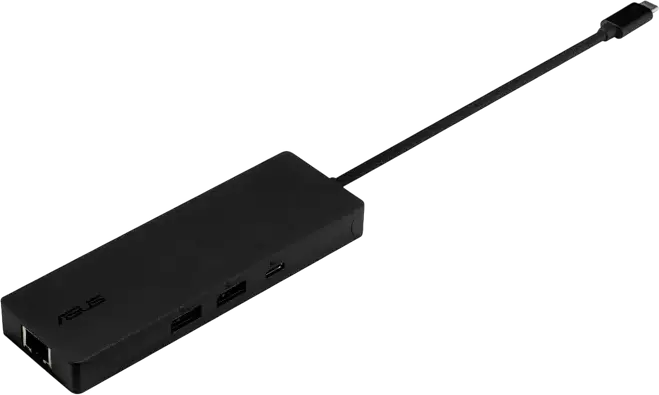 USB-C хаб ASUS DC210 8-в-1, док-станция HDMI 4K@60Hz, зарядка PD 100W, Ethernet RJ45, картридер SD/microSD, алюминиевый корпус, черный