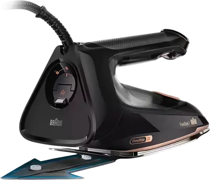 Braun FreeStyle 7 FI7276BK Steam Generator Iron, 2000W, EloxalPlus Aluminum Soleplate with FreeGlide 3D, iCare Technology, Black
