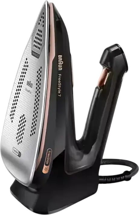 Braun FreeStyle 7 FI7276BK Steam Generator Iron, 2000W, EloxalPlus Aluminum Soleplate with FreeGlide 3D, iCare Technology, Black