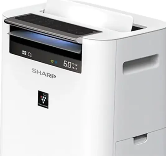 Sharp KCG50EUW Air Purifier and Humidifier, Plasmacluster Ion Technology, 4-Stage HEPA Filtration, 306 m3/h Cleaning Capacity, 2.5L Tank, White