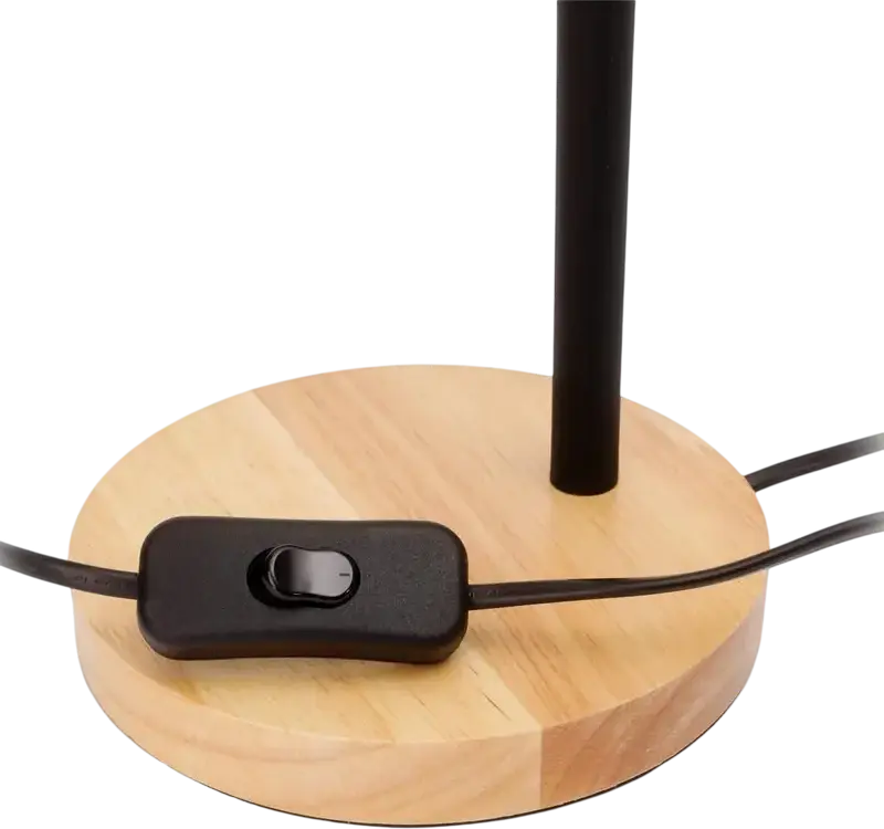 Lampa de birou LED Platinet PDL333, Soclu E27 Max 40W, Structura din Metal si Lemn, Negru, 420 x 150 x 150 mm
