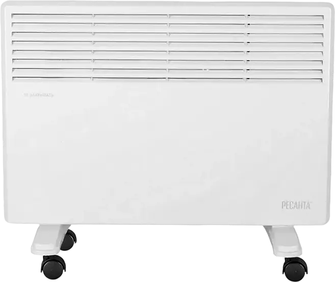 Resanta OK-1600 Electric Convector Heater, 1600W, Monolithic Aluminum Heating Element, 2 Power Modes, Mechanical Thermostat, Floor or Wall Mount, White