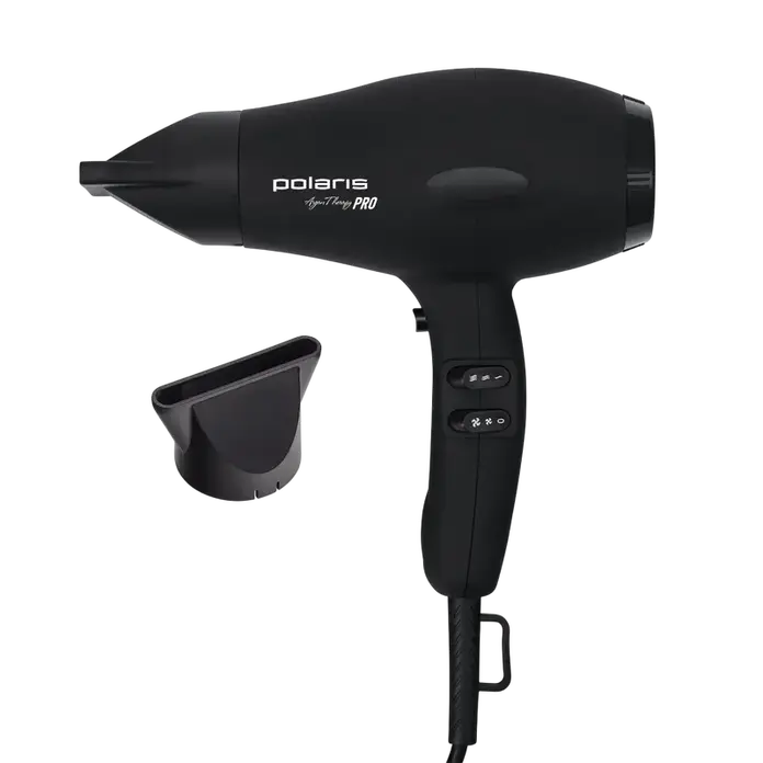 Fön Polaris PHD 2099ACi Argan Therapy PRO Profesional, Putere 2000W Motor AC, Ionizare, Jet Aer Rece, Corp Soft Touch Antiderapant, Negru