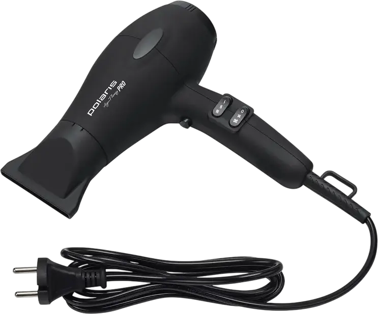 Fön Polaris PHD 2099ACi Argan Therapy PRO Profesional, Putere 2000W Motor AC, Ionizare, Jet Aer Rece, Corp Soft Touch Antiderapant, Negru