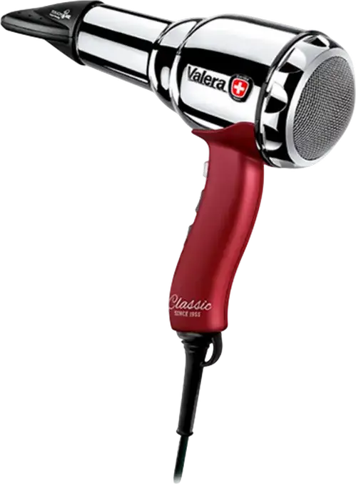 Valera Classic 195 Professional Hair Dryer 2100W with Ionization, AC Motor, Chrome-plated Steel Housing, Cool Shot, 3m Cable and 2 Concentrator Nozzles
