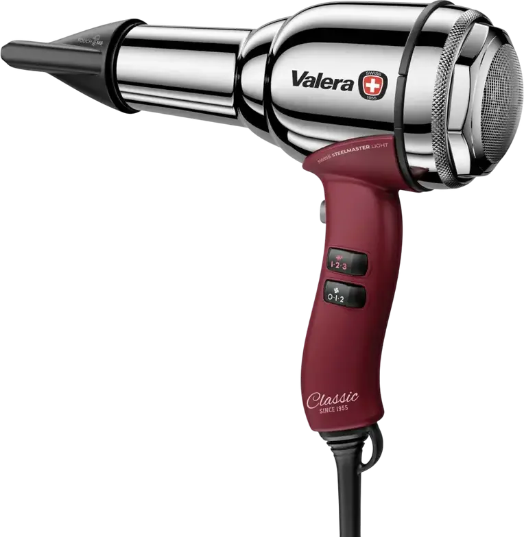 Valera Classic 195 Professional Hair Dryer 2100W with Ionization, AC Motor, Chrome-plated Steel Housing, Cool Shot, 3m Cable and 2 Concentrator Nozzles