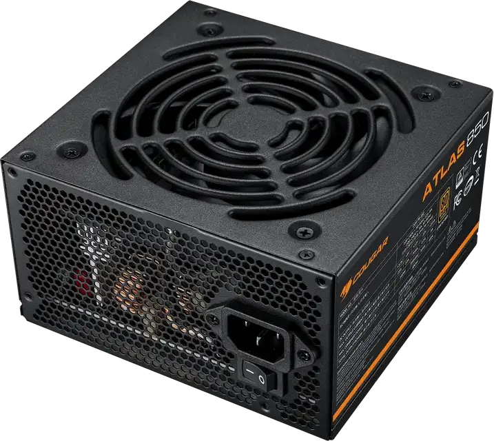 Cougar Atlas 650W Power Supply, 80 PLUS Bronze, ATX 3.1 PCIe 5.1 Standard, Non-Modular PSU with 12V-2x6 Connector and Active PFC, Black