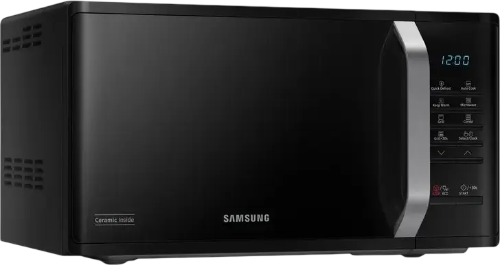 Samsung MG23K3523AK Freestanding Microwave Oven with Grill, 23L, 800W/1100W, Ceramic Interior, Quick Defrost, Auto Cook, Black