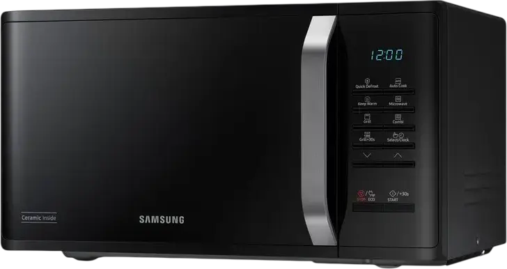 Samsung MG23K3523AK Freestanding Microwave Oven with Grill, 23L, 800W/1100W, Ceramic Interior, Quick Defrost, Auto Cook, Black