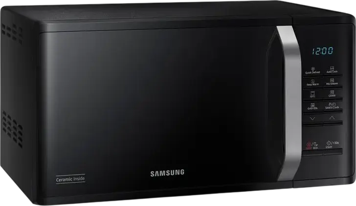 Samsung MG23K3523AK Freestanding Microwave Oven with Grill, 23L, 800W/1100W, Ceramic Interior, Quick Defrost, Auto Cook, Black