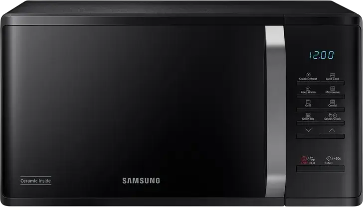 Samsung MG23K3523AK Freestanding Microwave Oven with Grill, 23L, 800W/1100W, Ceramic Interior, Quick Defrost, Auto Cook, Black
