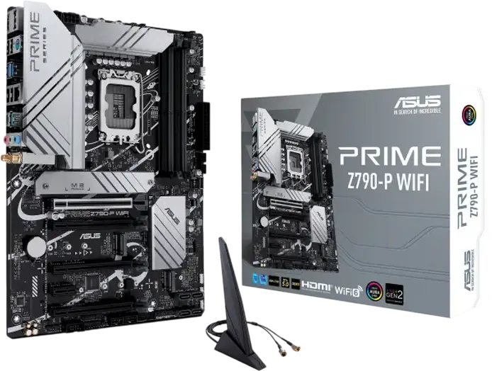 Материнская плата ASUS PRIME Z790-P WIFI LGA1700 Intel Z790 ATX DDR5 7200+ МГц PCIe 5.0 Intel Wi-Fi 6 Bluetooth 5.2 Ethernet 2.5 Гбит/с 3x M.2 PCIe 4.0