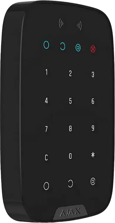 Tastatura Wireless Ajax KeyPad Plus pentru Sisteme de Securitate, Neagra, Cititor Contactless MIFARE DESFire, Protocol Jeweller, Criptare AES, Raza 1700m
