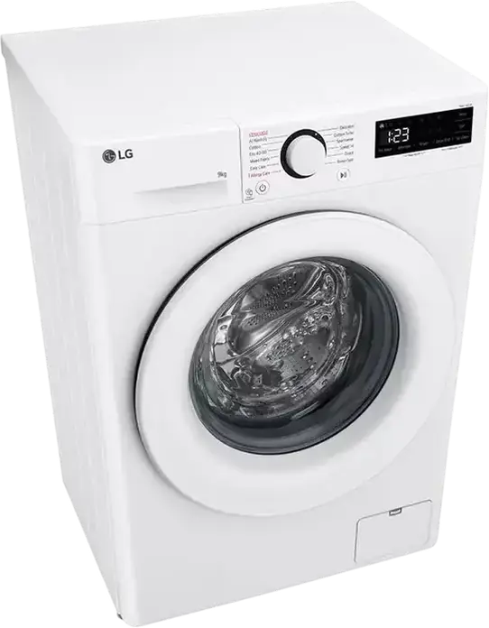Стиральная машина LG F2WR509SWW с фронтальной загрузкой, 9 кг, Inverter Direct Drive AI DD, функция пара Steam, 1200 об/мин, класс A, узкая 60x85x47.5 см, белая