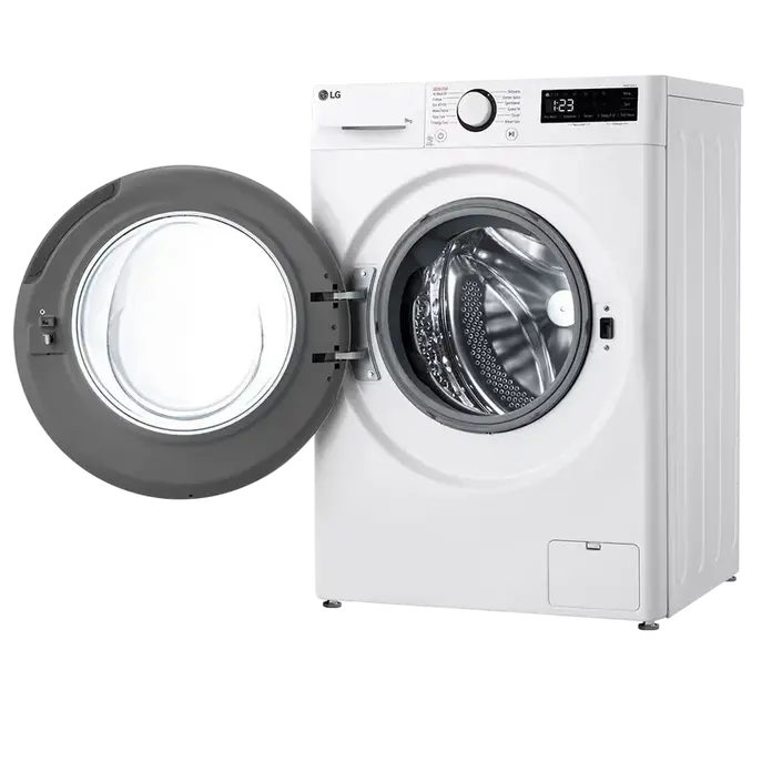 Стиральная машина LG F2WR509SWW с фронтальной загрузкой, 9 кг, Inverter Direct Drive AI DD, функция пара Steam, 1200 об/мин, класс A, узкая 60x85x47.5 см, белая