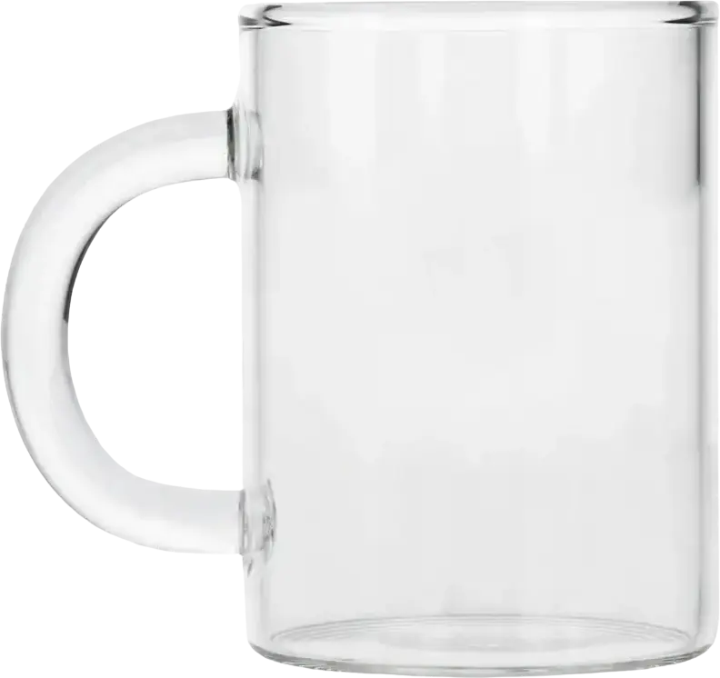 Set 2 Pahare pentru Cafea Lungă DeLonghi DLSC320, 250ml Sticlă Borosilicată, Transparente cu Mâner Ergonomic, Compatibile cu Americano și Nespresso