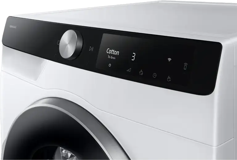 Uscător de rufe cu pompă de căldură Samsung DV90T6240LK, Capacitate 9 kg, Clasa Energetică A+++, Control Wi-Fi, Funcție Anti-Crease, Încărcare Frontală