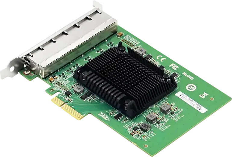 LR-Link LRES2006PT Gigabit Ethernet Network Card, Intel I350 MAC+PHY Controller, 6-Port RJ-45 Copper, PCI Express 2.1 x4, SR-IOV Support