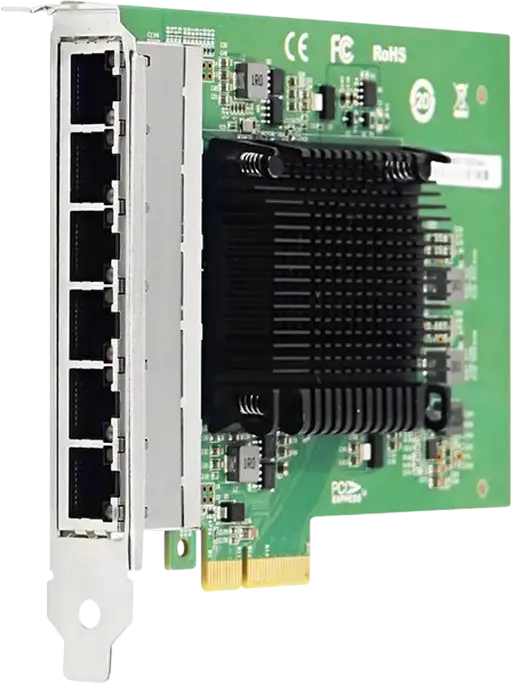 LR-Link LRES2006PT Gigabit Ethernet Network Card, Intel I350 MAC+PHY Controller, 6-Port RJ-45 Copper, PCI Express 2.1 x4, SR-IOV Support