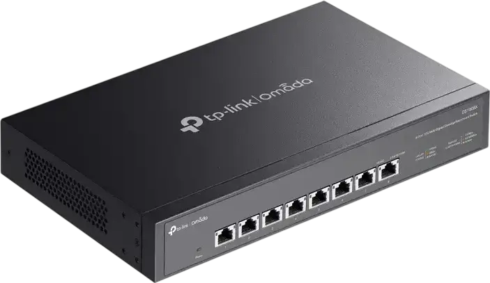 Switch Neadministrat TP-Link DS1008X Omada Multi-Gigabit, 8 Porturi 10GbE (100Mbps - 10Gbps), Capacitate Comutare 160 Gbps, Carcasă Oțel, Desktop/Rackmount