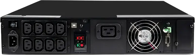 Powercom SNT Series 2000VA Online Double Conversion UPS, Pure Sine Wave, PF 1.0, Rack/Tower, LCD Panel, USB/RS232/SNMP, 8 IEC Outlets, ECO Mode