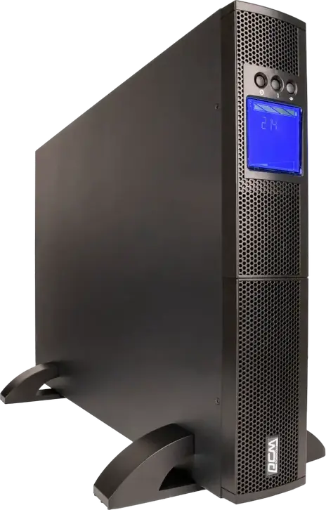 Powercom SNT Series 2000VA Online Double Conversion UPS, Pure Sine Wave, PF 1.0, Rack/Tower, LCD Panel, USB/RS232/SNMP, 8 IEC Outlets, ECO Mode