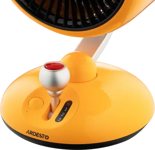 Ardesto AviaFan FT-F3600Y Rechargeable Tabletop Fan, 3600mAh Li-ion Battery, 3 Speeds, LED Light, Oscillating Quiet Desktop Fan, Yellow, USB-C Charging