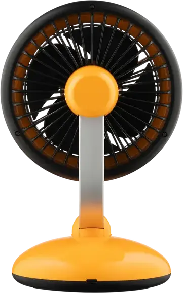 Ardesto AviaFan FT-F3600Y Rechargeable Tabletop Fan, 3600mAh Li-ion Battery, 3 Speeds, LED Light, Oscillating Quiet Desktop Fan, Yellow, USB-C Charging