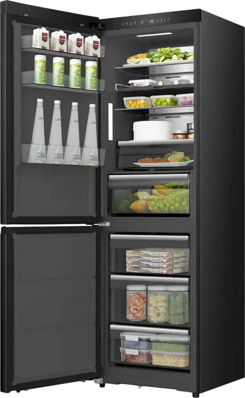 Frigider Combinat Hisense RB5K330GSFC, No Frost, Capacitate 330L, Negru, Clasa Energetica C, WiFi ConnectLife App, Metal-Tech Cooling, Inaltime 185.6cm