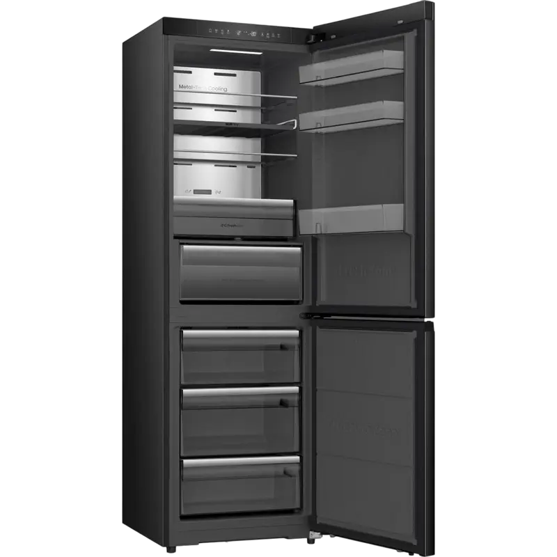 Frigider Combinat Hisense RB5K330GSFC, No Frost, Capacitate 330L, Negru, Clasa Energetica C, WiFi ConnectLife App, Metal-Tech Cooling, Inaltime 185.6cm