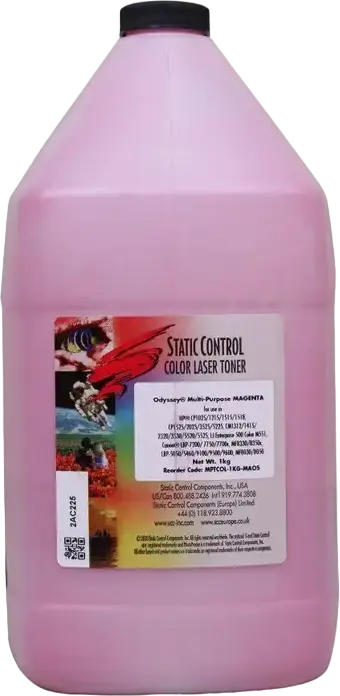 Toner Laser Color Magenta Static Control MPTCOL-1KG-MR Pudra Bulk 1kg pentru Reumplere Cartușe HP LaserJet și Canon i-SENSYS MF
