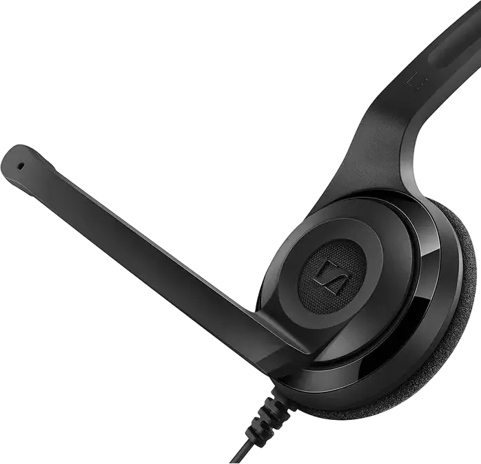 EPOS PC 5 Chat VoIP Headset, Wired On-Ear Closed-Back Headphones with Noise-Cancelling Boom Microphone, 3.5mm Jack, 2m Cable, Black