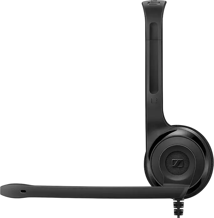 EPOS PC 5 Chat VoIP Headset, Wired On-Ear Closed-Back Headphones with Noise-Cancelling Boom Microphone, 3.5mm Jack, 2m Cable, Black