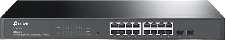 TP-Link TL-SG2218P JetStream Omada 18-Port Gigabit Smart Switch, No PoE Support, 2 Gigabit SFP Slots, L2+ Static Routing, Rack Mountable