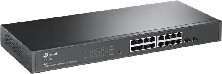 TP-Link TL-SG2218P JetStream Omada 18-Port Gigabit Smart Switch, No PoE Support, 2 Gigabit SFP Slots, L2+ Static Routing, Rack Mountable