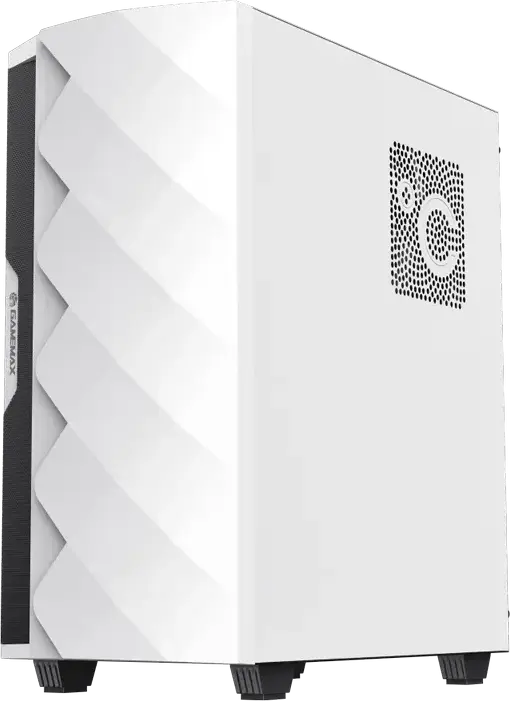 Gamemax Diamond CP WT Midi-Tower E-ATX Case, Color: White, Tempered Glass, ARGB Lighting, 4 Preinstalled Fans, Support GPU 340mm, CPU Cooler 170mm
